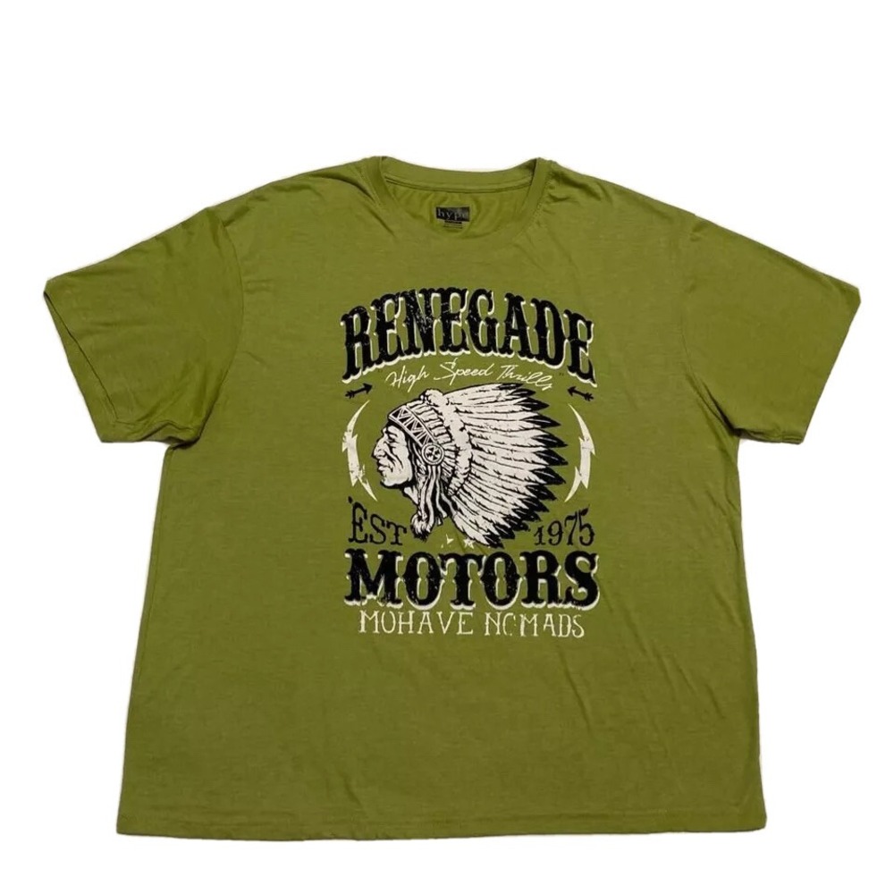 Hype Mens T Shirt Size 2XL Renegade Motors Mohave‎ Nomads Graphic Green White
